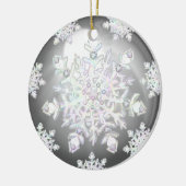 Keramik Grau & Schneeflocke Ornament (Links)