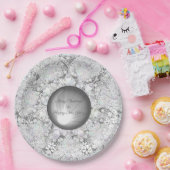 Keramik Grau & Schneeflocke Pappteller (Party)