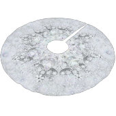Keramik Grau & Schneeflocke Polyester Weihnachtsbaumdecke (Schrägansicht)