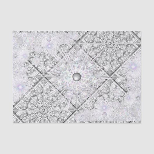 Keramik Grau & Schneeflocke Seidenpapier (Vorderseite)