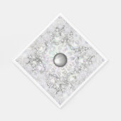 Keramik Grau & Schneeflocke Serviette (Ecke)