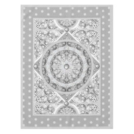 Keramik Grau & Schneeflocke Tischdecke