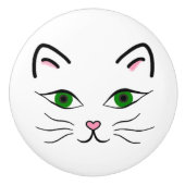 Keramik-Griff - Kitty-Gesicht Keramikknauf (Vorderseite)
