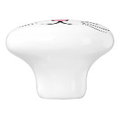 Keramik-Griff - Kitty-Gesicht Keramikknauf (Seitenansicht)