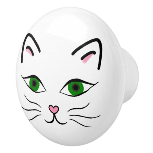 Keramik-Griff - Kitty-Gesicht Keramikknauf (Rechts)