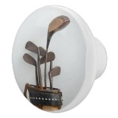 Keramik-Griff mit Vintager Golf-Tasche und Keramikknauf (Rechts)