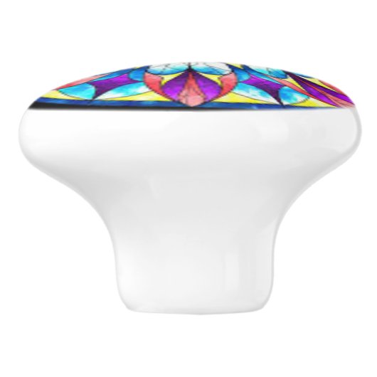 Keramik-Griffe mit einem bunten, einzigartigen Keramikknauf (Seitenansicht)