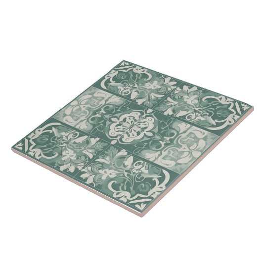 Keramik Grün/Weiß Fliese (Seite)