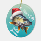 Keramik "Habe einen Jolly Walleye Weihnachten" Keramik Ornament (Links)