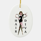 Keramik "Hair Diva" Ornament (Vorne)