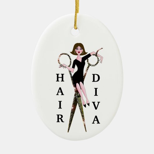 Keramik "Hair Diva" Ornament (Vorne)