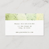 Keramik handgefertigt moderne saubere Textur Grün Visitenkarte (Rückseite)