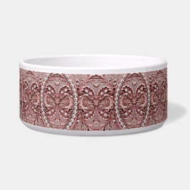 Keramik-Haustier-Schale mit rosa Blume Napf