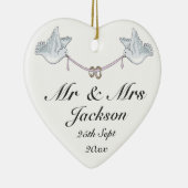 Keramik Heart Ornament - Viel Glück Wedding Charm (Rechts)