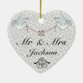 Keramik Heart Ornament - Viel Glück Wedding Charm (Hinten)