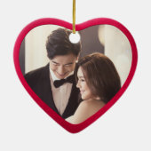 Keramik Herz Erste Weihnachten, irisierend Rot Ornament (Hinten)