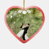 Keramik Herz Erste Weihnachten, irisierend Rot Ornament (Hinten)