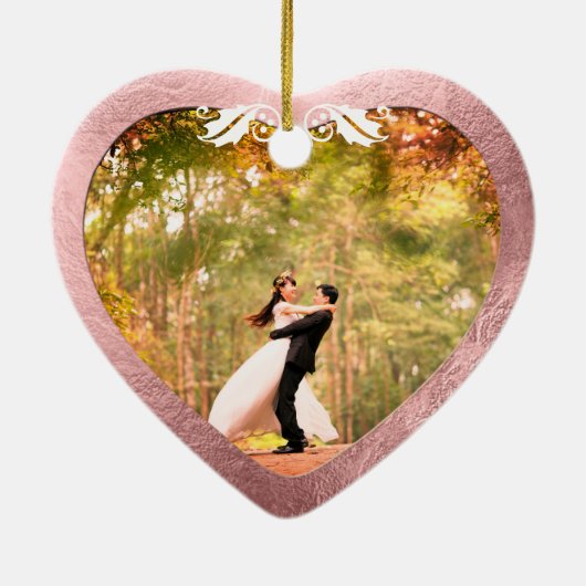 Keramik Herz Imitate Rose Gold+Gold Ornament (Hinten)