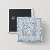 Keramik Himmel blau und Schneeflocke Button (Vorne & Hinten)