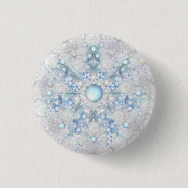 Keramik Himmel blau und Schneeflocke Button (Vorderseite)