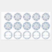Keramik Himmel blau und Schneeflocke Etiketten (Blatt)