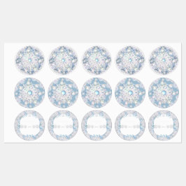 Keramik Himmel blau und Schneeflocke Etiketten