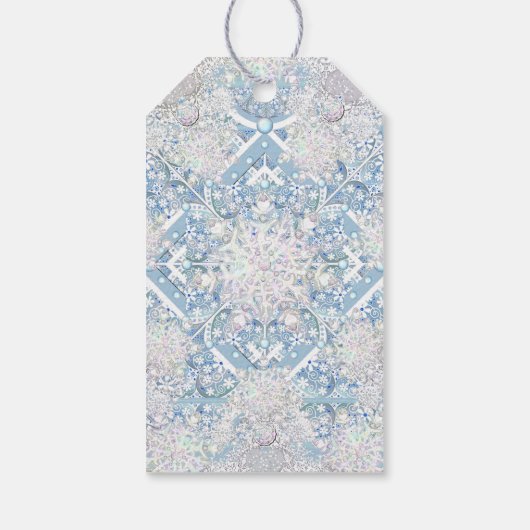 Keramik Himmel blau und Schneeflocke Geschenkanhänger (Rückseite)