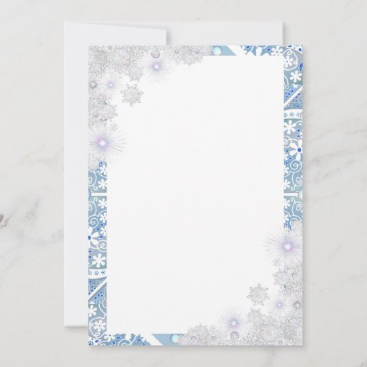 Keramik Himmel blau und Schneeflocke Karte (Rückseite)