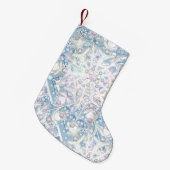 Keramik Himmel blau und Schneeflocke Kleiner Weihnachtsstrumpf (Vorderansicht (hängend))