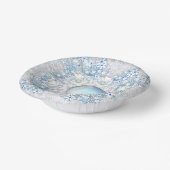 Keramik Himmel blau und Schneeflocke Pappteller (Gewinkelt)