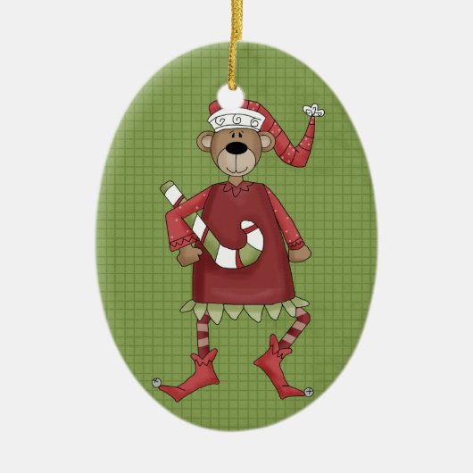 Keramik Holiday Bear Weihnachten Keramikornament (Vorne)