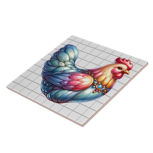 Keramik Huhn Fliese (Seite)