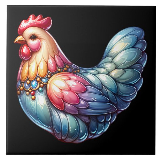 Keramik Huhn Fliese (Vorderseite)