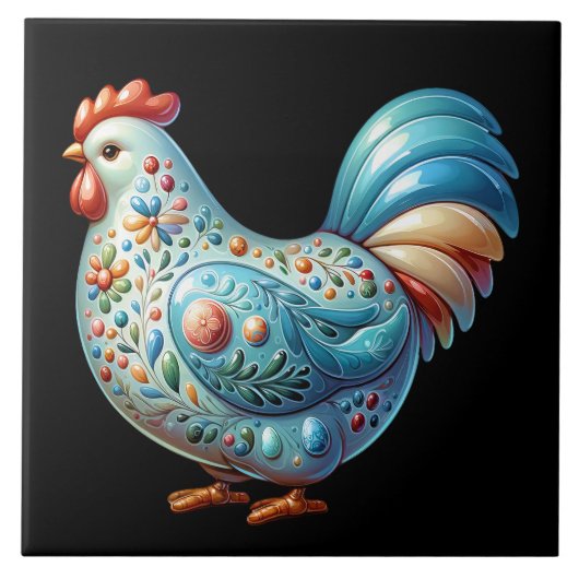 Keramik Huhn Fliese (Vorderseite)