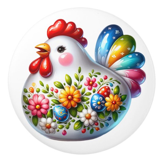 Keramik Huhn Keramikknauf (Vorderseite)