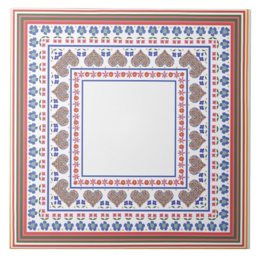 Keramik im Folk Art Border-Stil anpassen Fliese (Vorderseite)