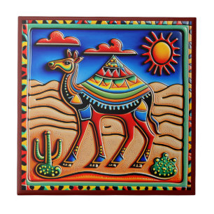 Keramik im mexikanischen Huichol-Stil Fliese