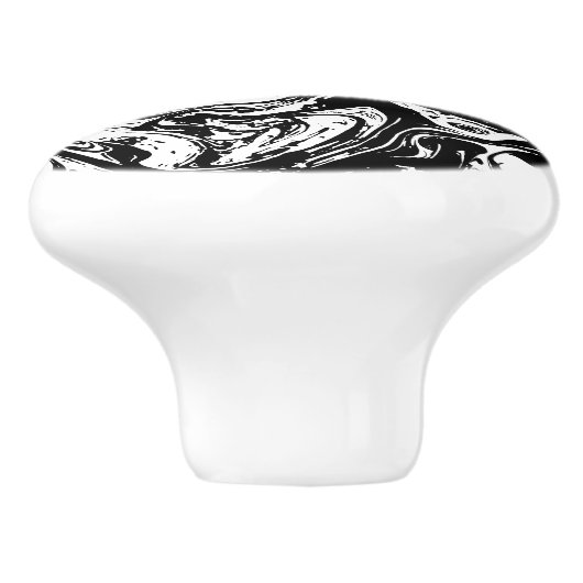Keramik im Schwarz-Weiß-Marmor-Stil Keramikknauf (Seitenansicht)