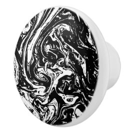 Keramik im Schwarz-Weiß-Marmor-Stil Keramikknauf