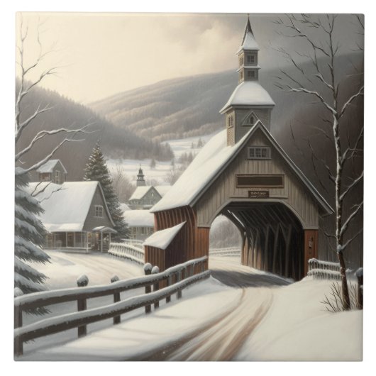 Keramik im Winter Fliese (Vorderseite)