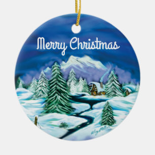 Keramik im Winter Ornament