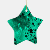 Keramik in grün und schwarz Spritzer Ornament (Rechts)