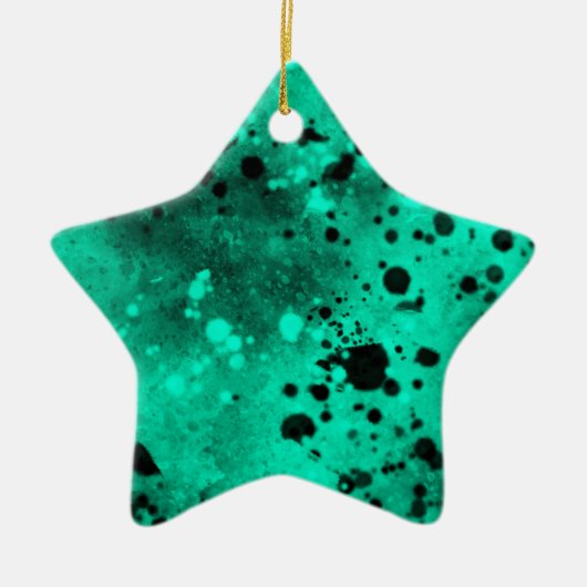 Keramik in grün und schwarz Spritzer Ornament (Vorne)