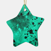 Keramik in grün und schwarz Spritzer Ornament (Links)