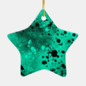 Keramik in grün und schwarz Spritzer Ornament (Hinten)