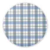 Keramik Kabinett Knob Blue Kariert Keramikknauf (Vorderseite)