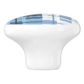 Keramik Kabinett Knob Blue Kariert Keramikknauf (Seitenansicht)