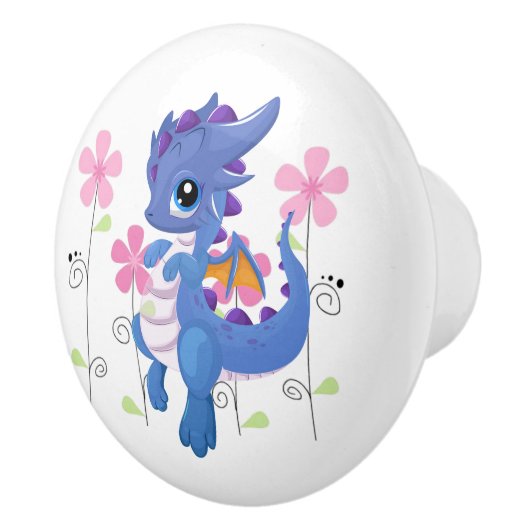 Keramik Kabinett Knob Dragon Keramikknauf (Rechts)