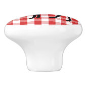 Keramik Kabinett Knob Red Kariert & Elk Keramikknauf (Seitenansicht)