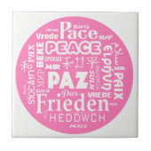 Keramik-Kachel-Display Peace Paz Pax mehrsprachig Fliese (Vorderseite)